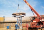 Erection of fixed roof, central ring